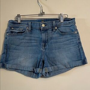 7 For All Mankind Blue Jean Shorts